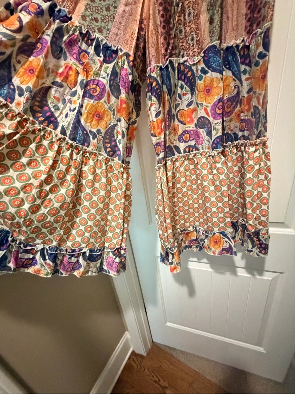 POL Boho Wide-Leg Pants in Pink, Purple, Yellow and Cream - Picture 2 of 7